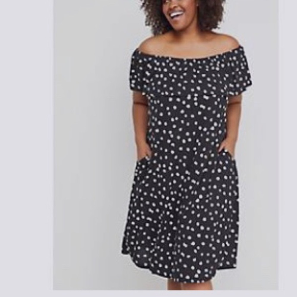 Printed Off the Shoulder Dress